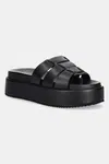 Pantofle Buffalo Noa Mule Ms dámské, černá barva, na platformě, 1602256-BLK