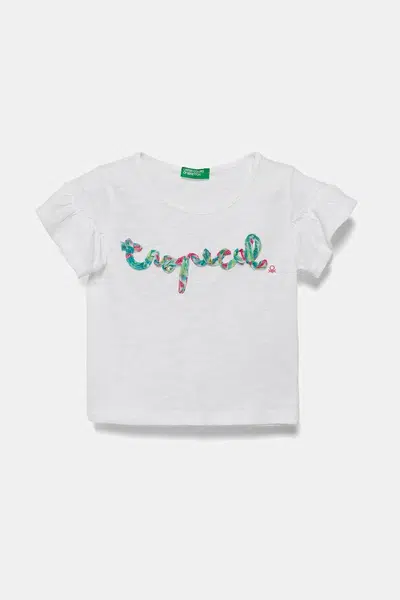 Dětské bavlněné tričko United Colors of Benetton bílá barva, 38V4G10JI