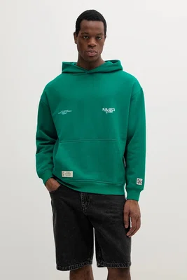 Bavlněná mikina Pepe Jeans COLVILLE HOODIE pánská, zelená barva, s kapucí, s potiskem, PM582846