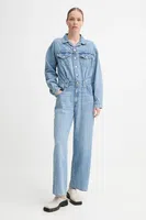 Džínový overal Levi's BAGGY JUMPSUIT H125 modrá barva, s límečkem, 001WA