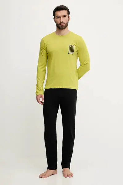 Pyžamová sada Fila zelená barva, s potiskem, FPS1216