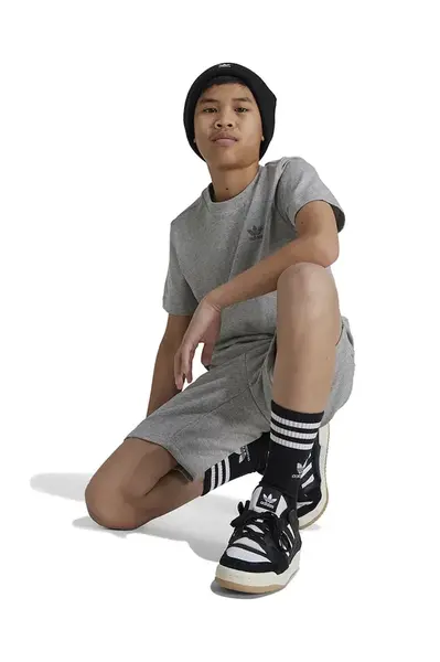 Dětské bavlněné tričko adidas Originals TEE šedá barva, IX5267