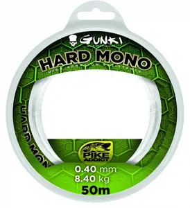 Gunki vlasec hard mono čirá 50 m-průměr 1,00 mm / nosnost 42 kg