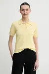 Polo tričko z vlněné směsi 2NDDAY Jean žlutá barva, 2252348408