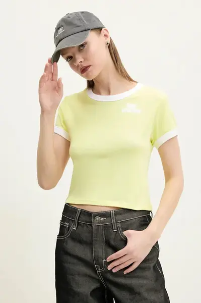 Bavlněné tričko Hugo Blue žlutá barva, 50537476