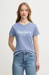 Bavlněné tričko Pepe Jeans VAL modrá barva, PL506028