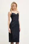 Bavlněné šaty Miss Sixty modrá barva, midi, 6S1DJ49400