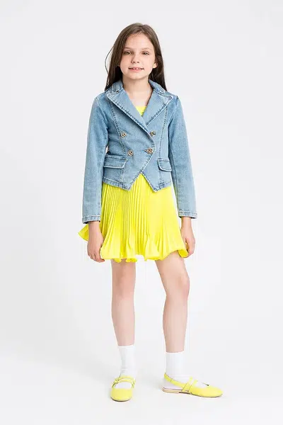 Dětská sukně Twinset žlutá barva, mini, áčková, 251GJ2QQ5