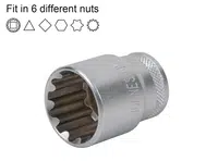 Hlavice 1/2" multiprofilová 18mm Jonnesway SuperTech Velikost: 29 mm