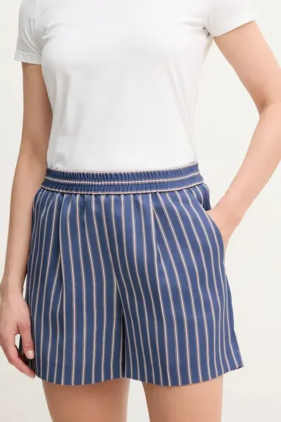 Kraťasy MAX&Co. dámské, modrá barva, vzorované, high waist, 2516141013200