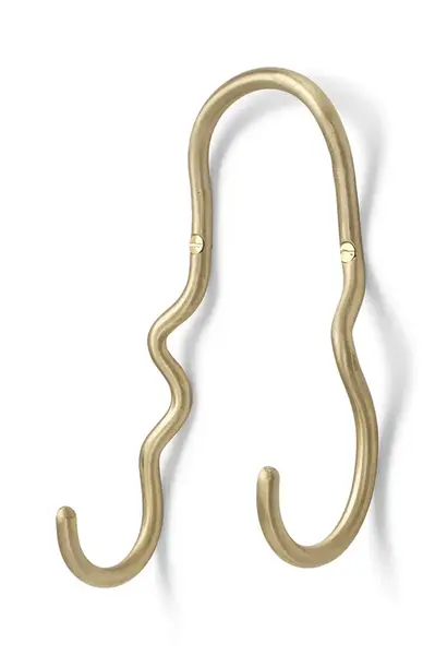 Nástěnný věšák ferm LIVING Curvature žlutá barva