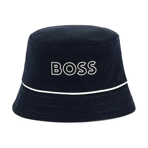 Dětský oboustranný bavlněný klobouk BOSS tmavomodrá barva, J52239