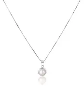 JwL Luxury Pearls Něžný náhrdelník s pravou bílou perlou JL0676 (řetízek, přívěsek)