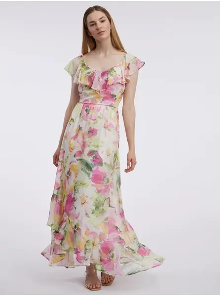 Orsay Pink & White Women's Floral Maxi Dress - Women's