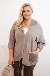 Kesi Włoski Dámska mikina Plus Size bavlnená oversize s dlhým rukávom fango