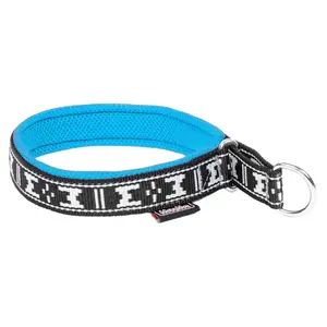 MANMAT Polstrovaný obojek pro psy alpská modrá-stříbrná 1 ks, Velikost: XXL