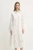 Bavlněné šaty Desigual ORLEANS bílá barva, midi, 25SWVW06