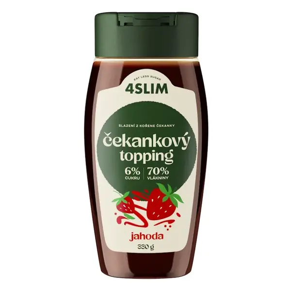 4SLIM Čekankový topping jahoda 330 g