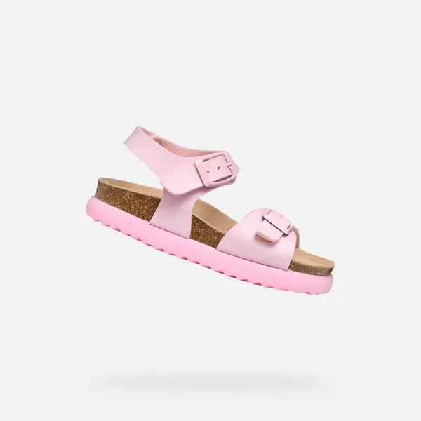 Pink Girls Sandals Geox Sandalubblebow - Girls