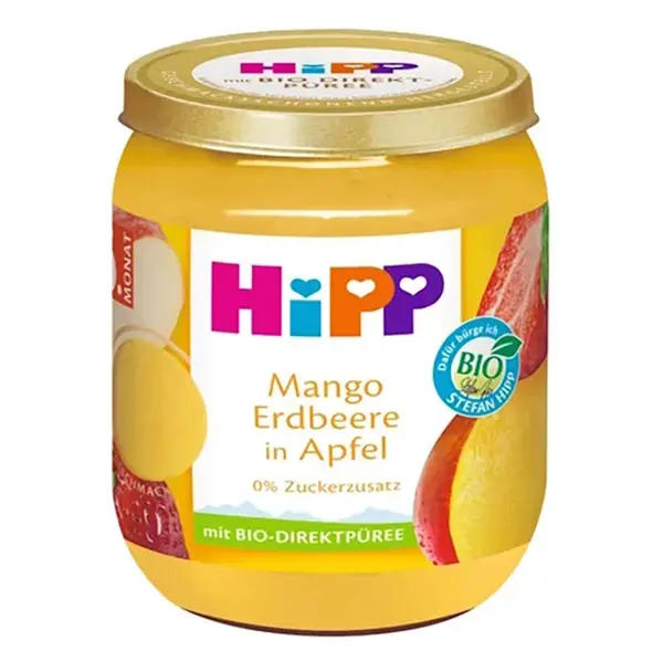 HIPP Jablká s mangom a jahodami BIO 160 g