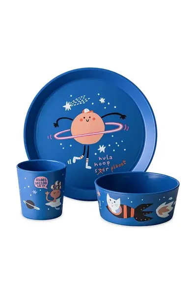 Sada nádobí pro děti Koziol 3-pack tmavomodrá barva