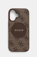 Obal na telefon Guess iPhone 16 hnědá barva, GUHMP16SP4PGRSGW