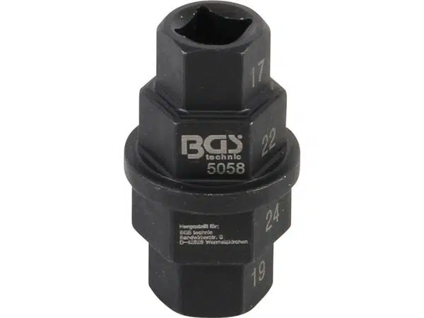 BGS Technic BGS 5058 Speciální hlavice 3/8" pro motocykly. 6hran 17 - 19 - 22 - 24 mm