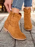 Resti Brown ankle boots a'la cowboy boots on an indoor wedge Jelluma - Footwear