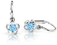 Cutie Jewellery Dětské náušnice z bílého zlata C1945-10-X-2 světle modrá