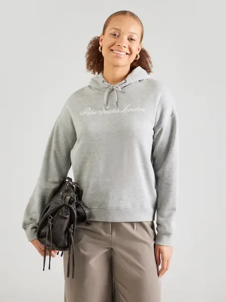 Pepe Jeans Mikina  sivá / biela