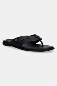 Tommy Hilfiger šľapky dámske kožené ELEVATED TOE POST LTH SANDAL