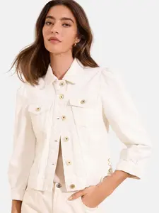 Lipsy Prechodná bunda  biely denim