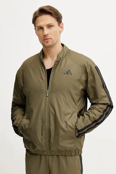 Bunda adidas Essential zelená barva, přechodná, JJ1202