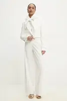 Oblekové kalhoty se širokými nohavicemi Answear.LAB bílá barva, high waist