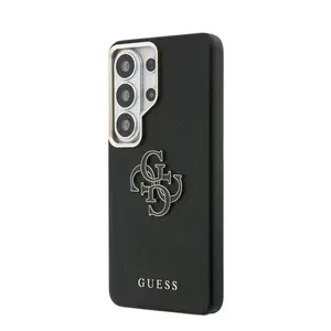 Zadní kryt Guess PU 4G Resin Metal Logo pro Samsung Galaxy S26 Ultra, černá