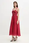 Šaty Bardot ESRA červená barva, maxi, 59237DB