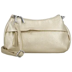 Stylová dámská koženková crossbody kabelka Foppa, zlatá
