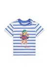 Bavlněné dětské tričko Polo Ralph Lauren modrá barva, 320965904001