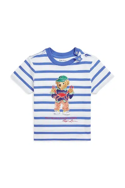 Bavlněné dětské tričko Polo Ralph Lauren modrá barva, 320965904001