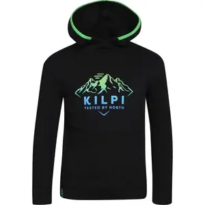 KILPI NORTHEN Chlapecká bavlněná mikina s kapucí, černá, velikost