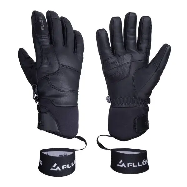 FLLÖS GIUSTO Lyžařské unisex rukavice, černá, velikost