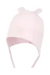 Kojenecká čepice Jamiks VERONA růžová barva, z tenké pleteniny, JLH066