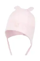 Kojenecká čepice Jamiks VERONA růžová barva, z tenké pleteniny, JLH066