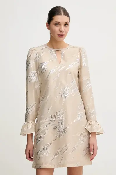 Šaty Bruuns Bazaar béžová barva, mini