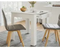 Jídelní stůl se šuplíkem Sandvika 80x80 cm, bílý