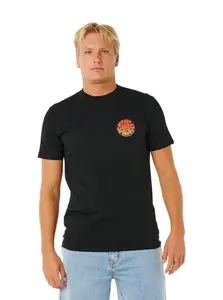 Rip curl pánské tričko Wettie Passage Icon Black | Černá | Velikost L | 100% bavlna