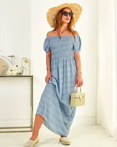 Resti Blue women's patterned midi dress - Clothing