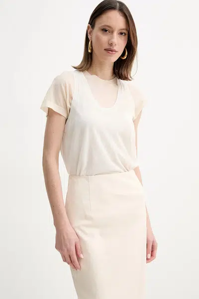 Tričko Pinko béžová barva, 105152 A2LS