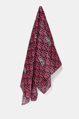 Šátek Guess černá barva, AW5299 SIL03