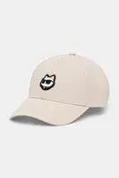 Bavlněná baseballová čepice Karl Lagerfeld béžová barva, s aplikací, A2W33060